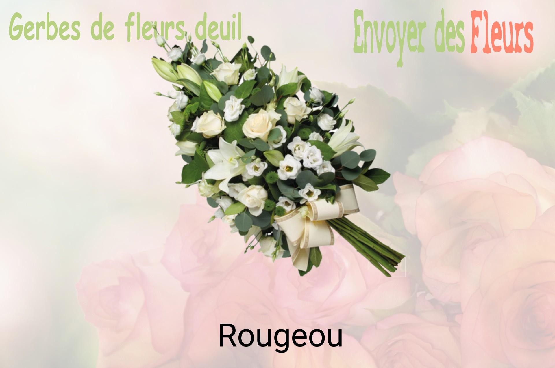 Gerbe de fleurs de deuil livrée à Rougeou